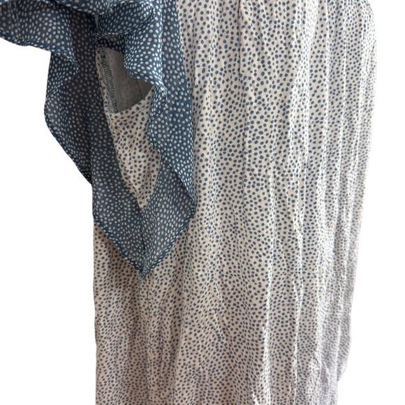 Daniel Rainn Flutter Batwing Short Sleeve Blue Print Top Stretch Knit Shirt XL - Picture 3 of 16